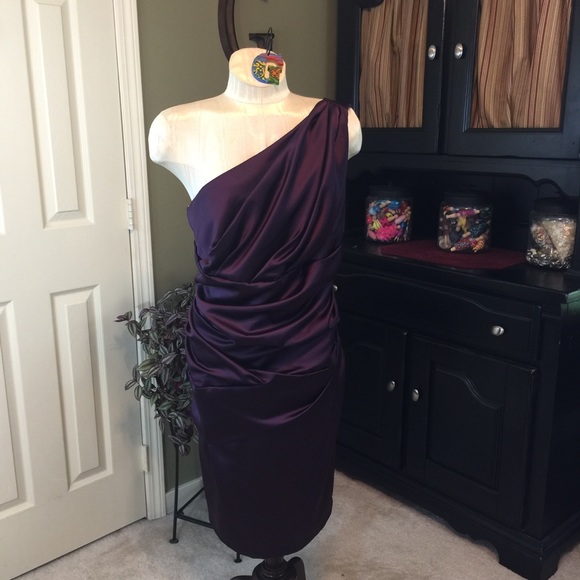 David's Bridal Dresses & Skirts - ⬇️$24David’s Bridal One Shoulder Plum Dress Sz 16